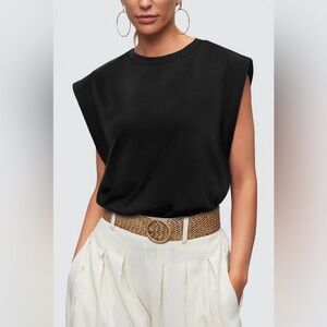 NEW! Good American (XL) Black Strong Shoulders Top